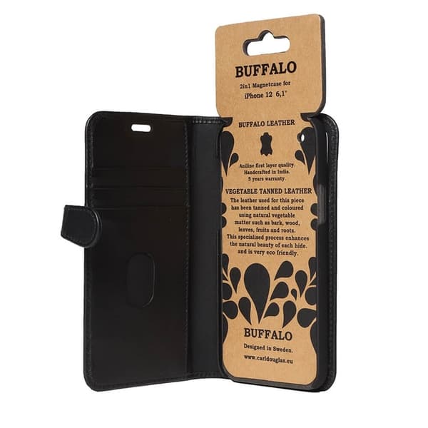 Buffalo Wallet Læder iPhone 12/12 Pro Sort