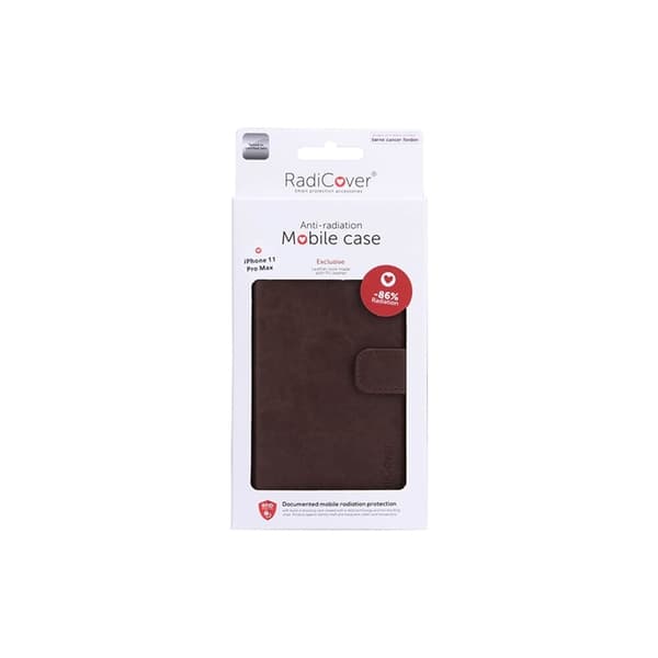 Radicover Strålingsbeskyttende Wallet PU iPhone 11 Pro Max Flipcover RFID Brun