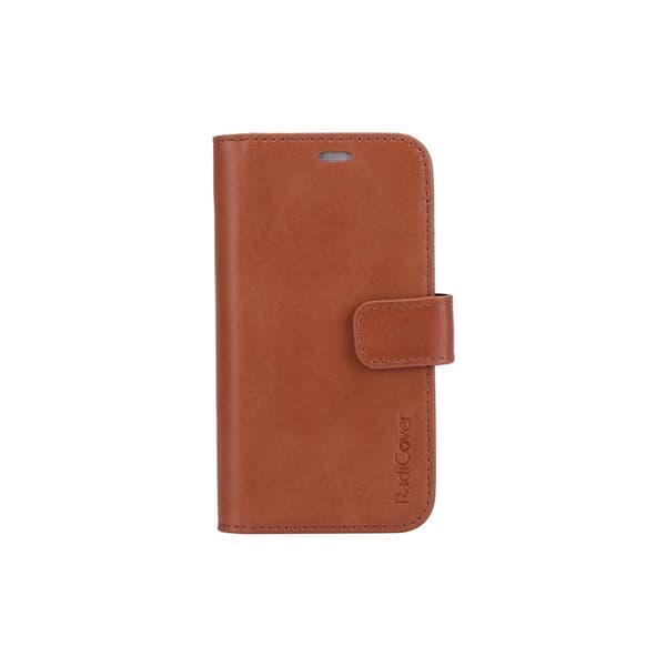 Radicover Strålingsbeskyttende Wallet Læder iPhone 12 Mini 2in1 Exclusive RFID Brun
