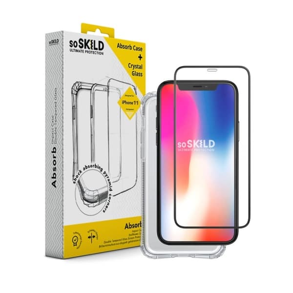 SoSkild Mobilskal Absorb 2.0 Impact Case Bundle iPhone 11 Pro Max  Inkl. Temp. Glas Skärmskydd