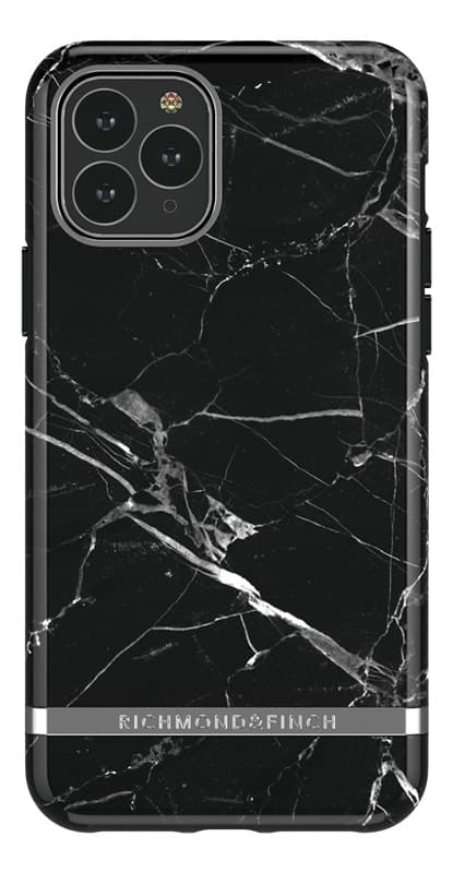 Richmond &amp; Finch Black Marble, iPhone 11 Pro Max, sølvfargede detaljer