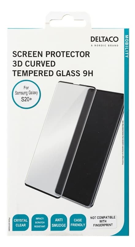 DELTACO screen protector,  Samsung Galaxy S20+, 3D curved glass