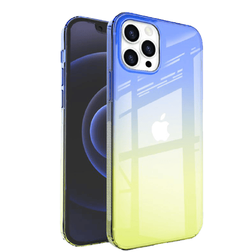 Slankt deksel i TPU for iPhone 13, Blå / Gul