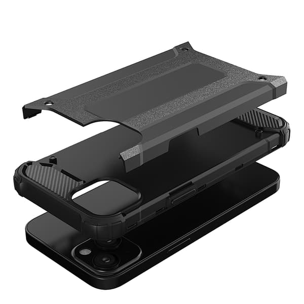 Vahva teollinen kuori iPhone 13: lle, Musta