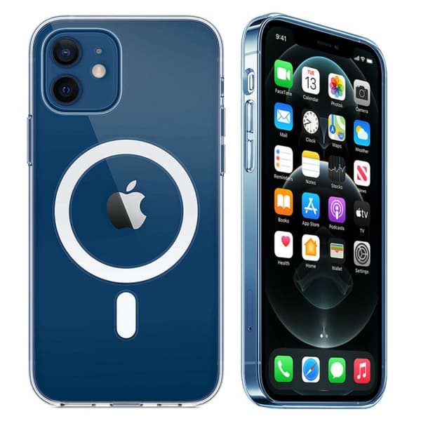 Gennemsigtigt etui med understøttelse af magnetisk opladning, iPhone 13