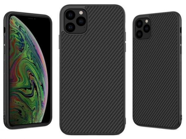 Mobilcover til iPhone 13 Pro med kulfiber look, Sort