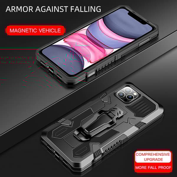 Robust etui med stativ til iPhone 13, Sort