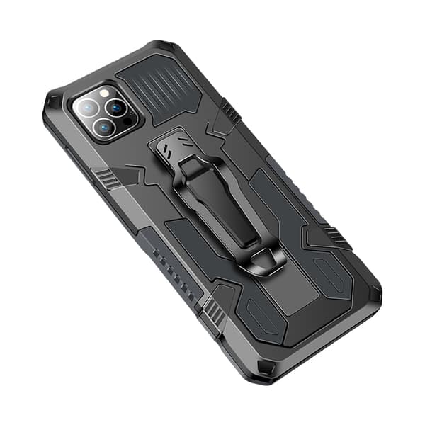 Robust etui med stativ til iPhone 13, Sort