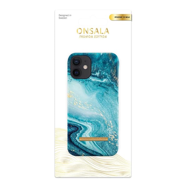 Onsala COLLECTION Mobilskal Soft Blue Sea Marble iPhone 13 Mini