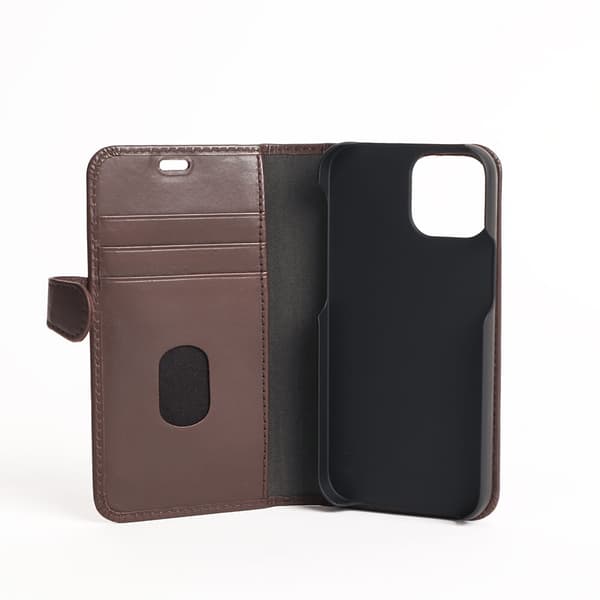 Buffalo Wallet Læder Til 3 kort iPhone 13 Mini Brun