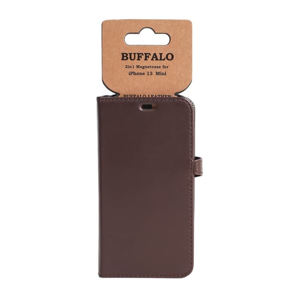 Buffalo Wallet Læder Til 3 kort iPhone 13 Mini Brun