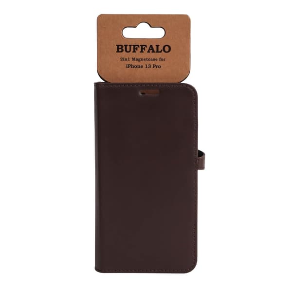 Buffalo Wallet Læder Til 3 kort iPhone 13 Pro Brun