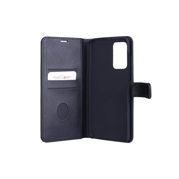 Radicover Strålingsbeskyttende Wallet PU Samsung A72 Flipcover RFID Sort