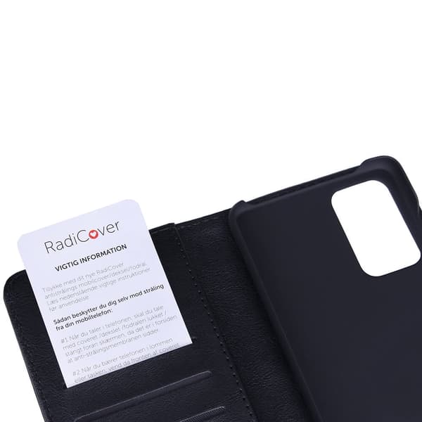 Radicover Strålingsbeskyttende Wallet PU Samsung A72 Flipcover RFID Sort
