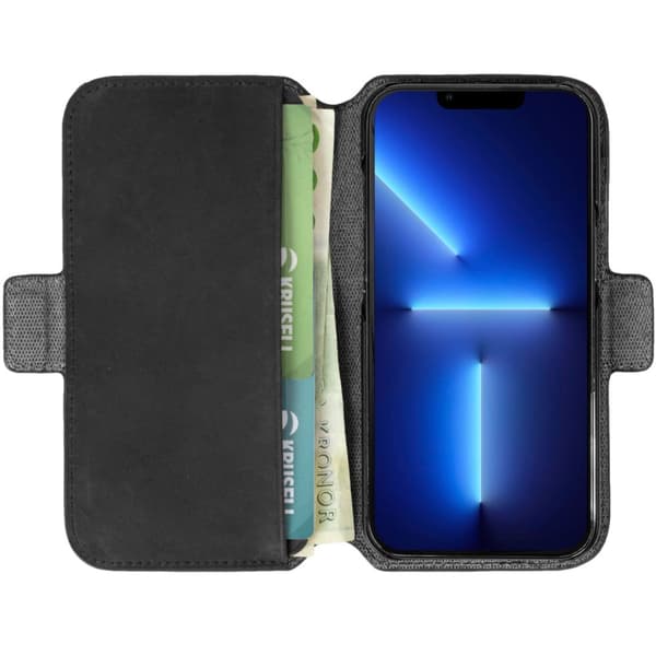 Krusell Nahka Puhelin Lompakko iPhone 13 Pro Musta