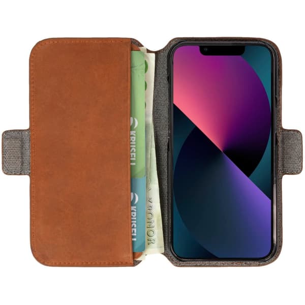 Krusell Telefonpung i læder iPhone 13 Mini Cognac