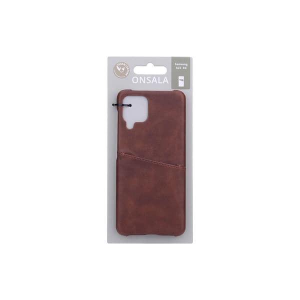 Onsala Mobilcover med Kortrum Samsung A22 4G Brun