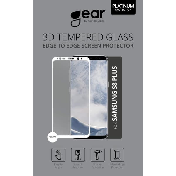 Gear Härdat Glas 3D Full Cover Vit Samsung S8 Plus