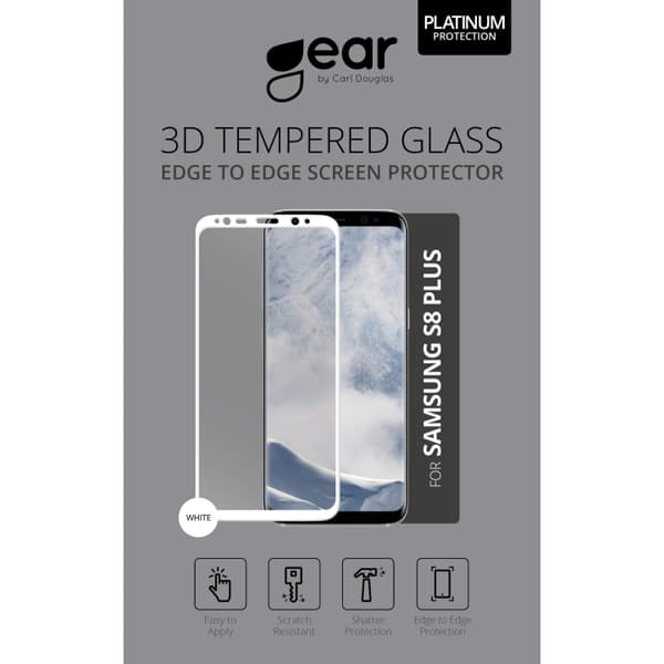 Gear Härdat Glas 3D Full Cover Vit Samsung S8 Plus