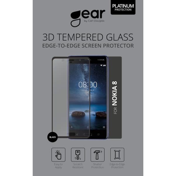 Gear Hærdet Glas 3D Full Cover Klar Nokia 8