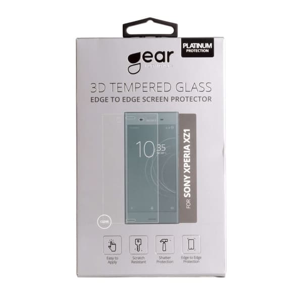 Gear Härdat Glas 3D Full Cover Transp. Sony Xperia XZ1