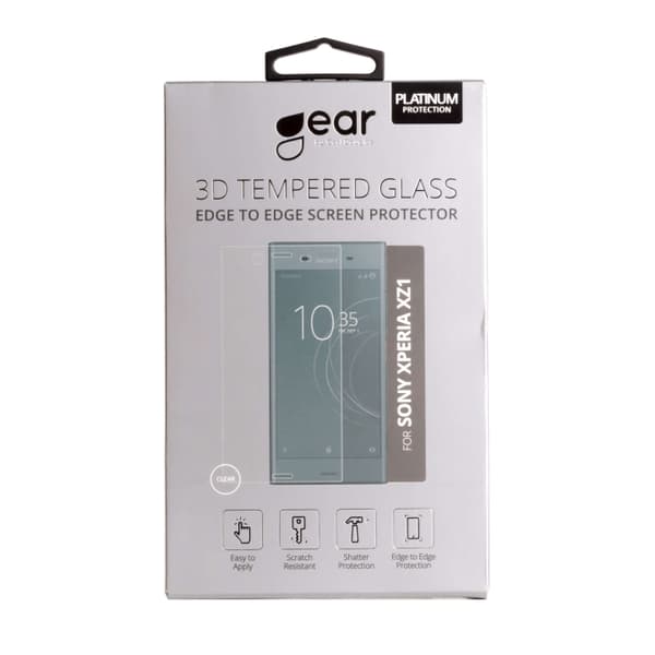 Gear Härdat Glas 3D Full Cover Transp. Sony Xperia XZ1