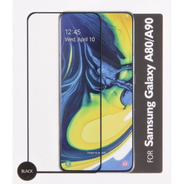 Gear Hærdet Glas 3D Full Cover Sort Samsung A80/A90 2019
