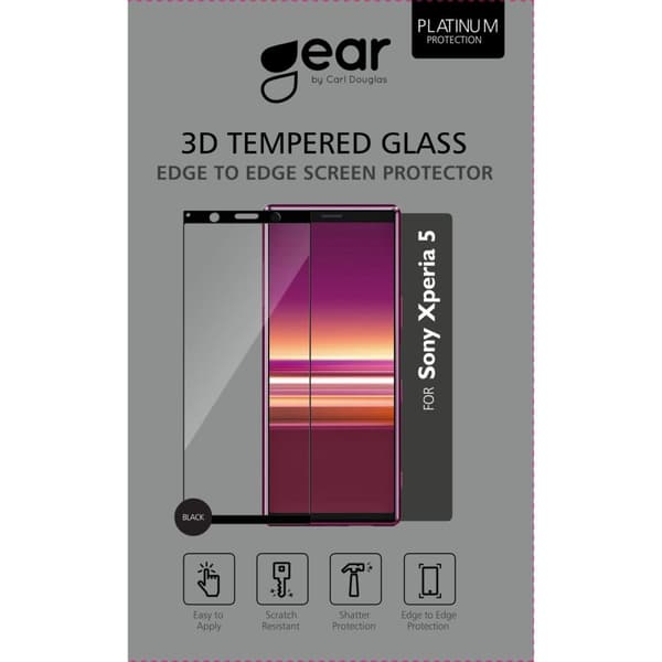 Gear Härdat Glas 3D Full Cover Black Sony Xperia 5
