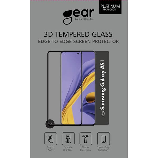 Gear Härdat Glas 3D Gum Full Cover Svart Samsung A51