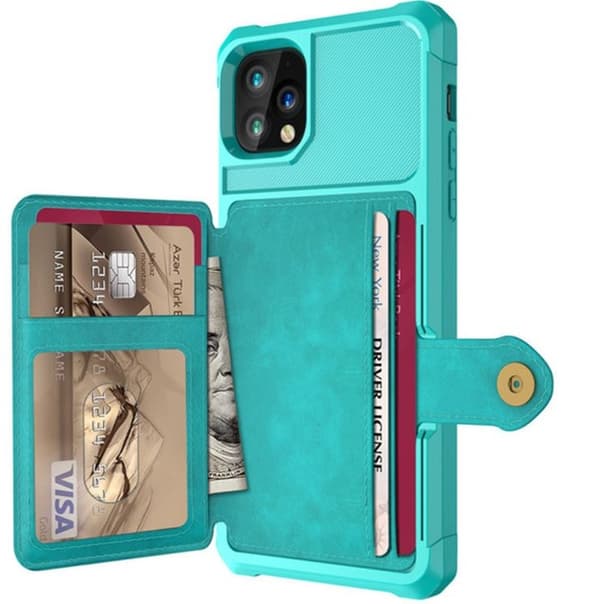 Etui med kortholder til iPhone 12 Pro Max, Grøn