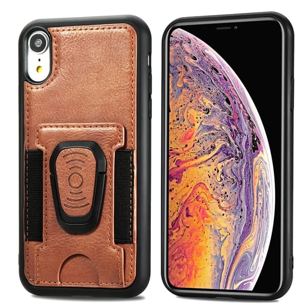 Mobilskal med ringhållare till iPhone 12/12 Pro, Brun