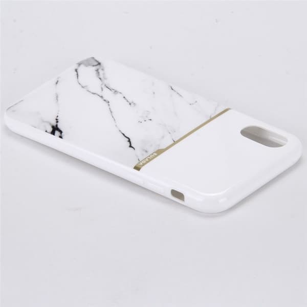 Blødt TPU-etui til iPhone X/XS, hvid marmor
