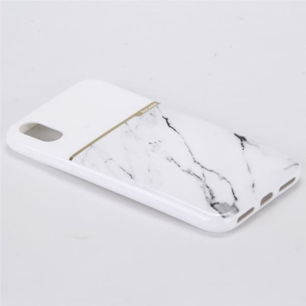Blødt TPU-etui til iPhone X/XS, hvid marmor