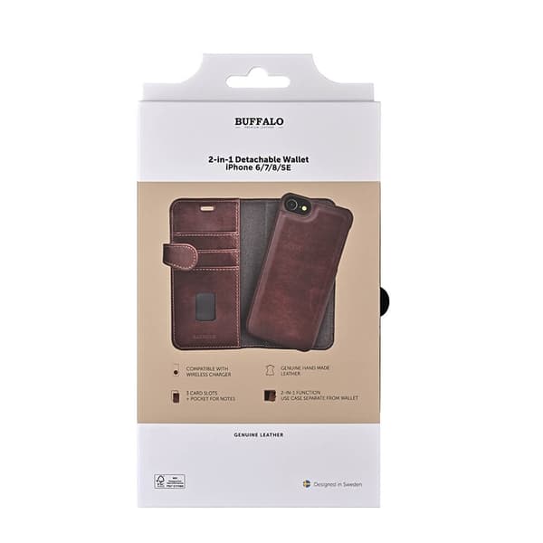 Buffalo Wallet Læder iPhone 6/7/8/SE2020/22 Brun