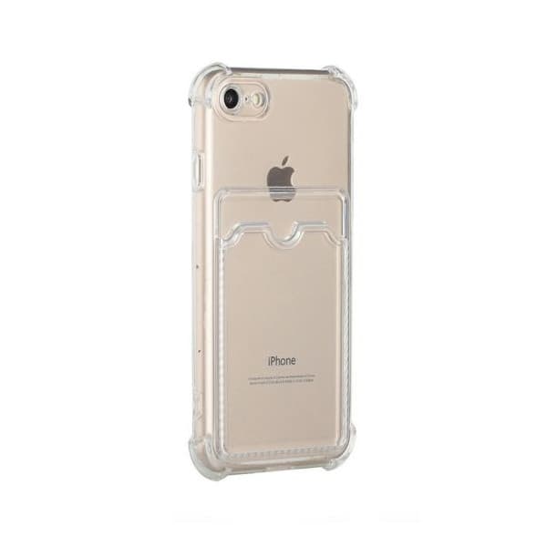 iPhone 7/8/SE2 TPU Mobilskal med Korthållare - Transparent