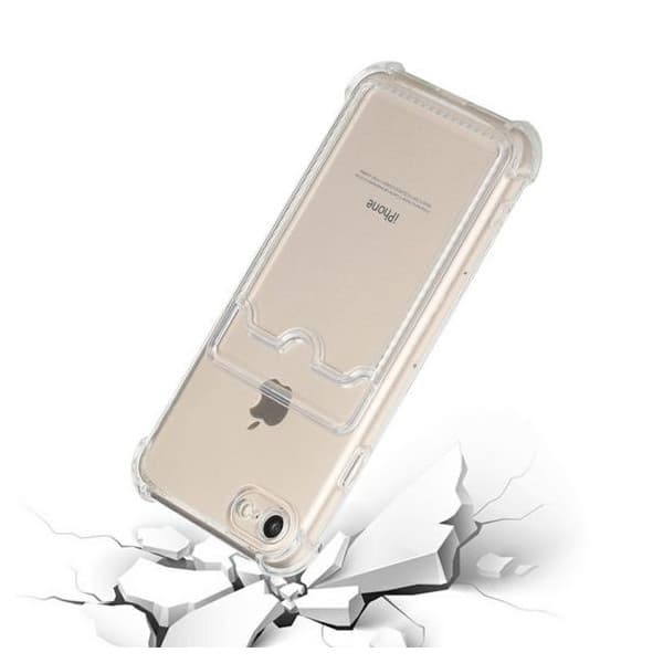 iPhone 7/8/SE2 TPU Mobilskal med Korthållare - Transparent