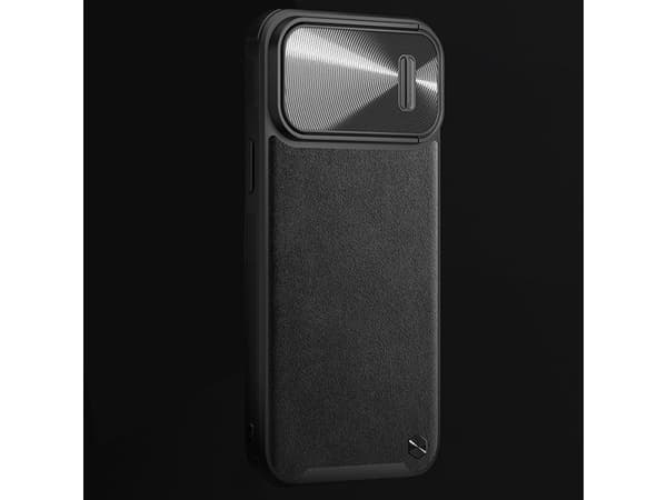 Nillkin CamShield Nahka S Kotelo iPhone 14 Pro Max kotelo kameran suojus musta