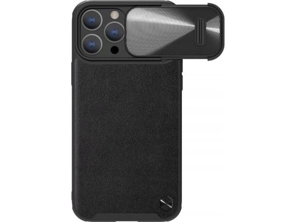 Nillkin CamShield Nahka S Kotelo iPhone 14 Pro Max kotelo kameran suojus musta