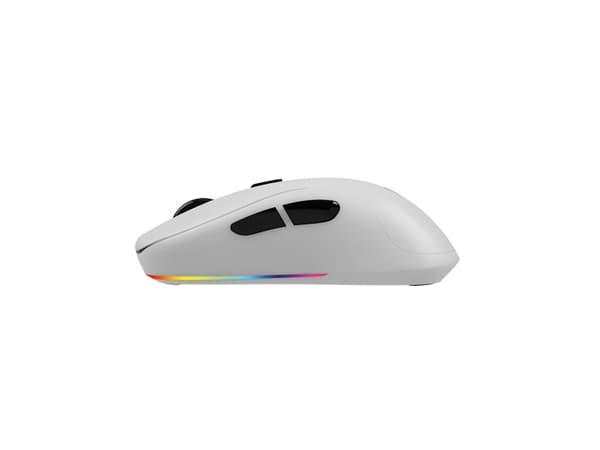 Savio RIFT WHITE gaming mouse RGB Dual Mode, Ambidextrous, Optisk, Bluetooth + USB Type-A, Svart