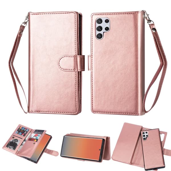 Professionellt 9-Kort Plånboksfodral - Samsung Galaxy S23 Ultra Roséguld
