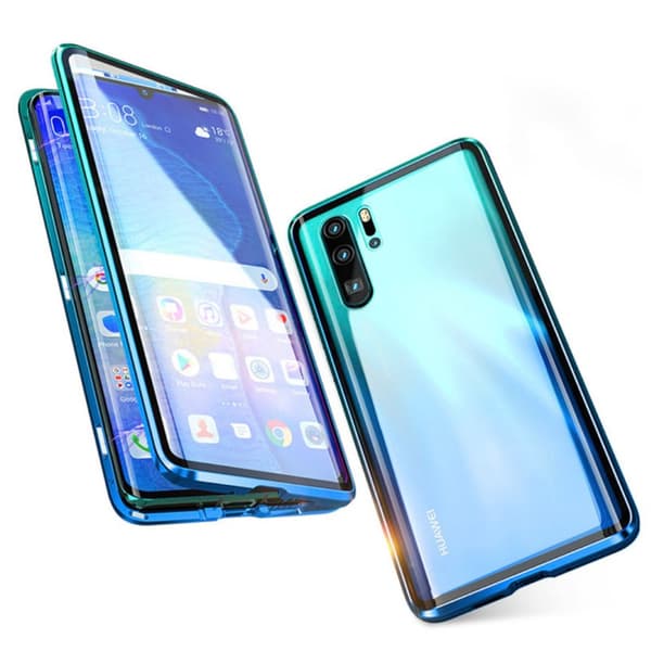 Huawei P30 Pro - Härdat Glas Dubbelt Magnetiskt Skal