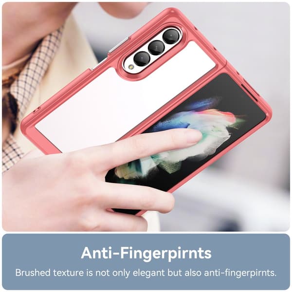 Edge Crystal Hybrid Case Samsung Galaxy Z Fold 4 Röd