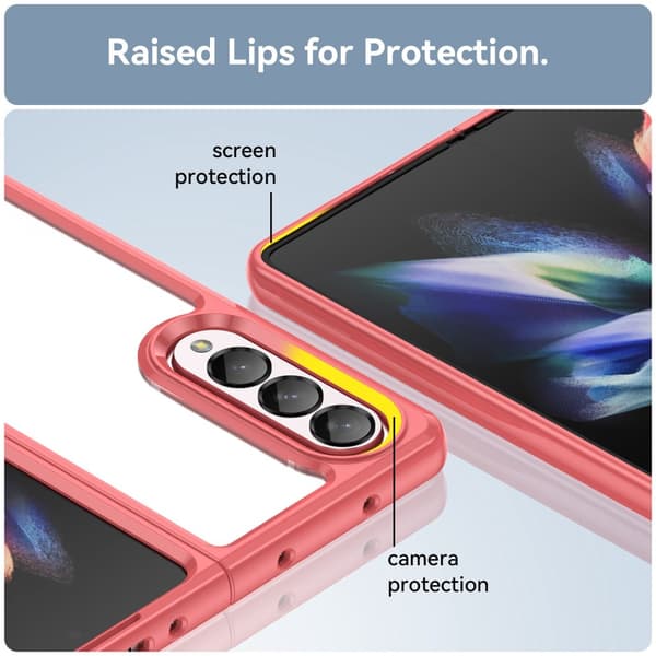 Edge Crystal Hybrid Case Samsung Galaxy Z Fold 4 Röd
