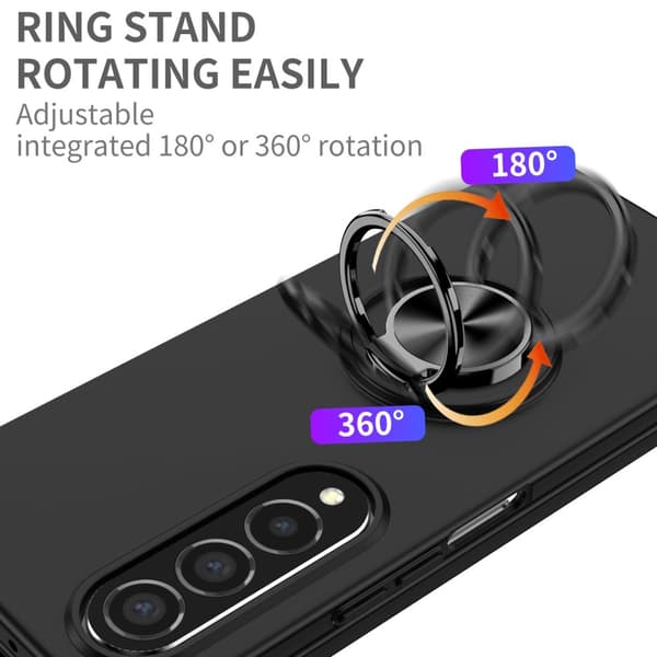 Samsung Galaxy Z Fold 4 Skal Med Magnetisk Ringhållare Svart