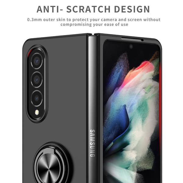Samsung Galaxy Z Fold 4 Skal Med Magnetisk Ringhållare Svart