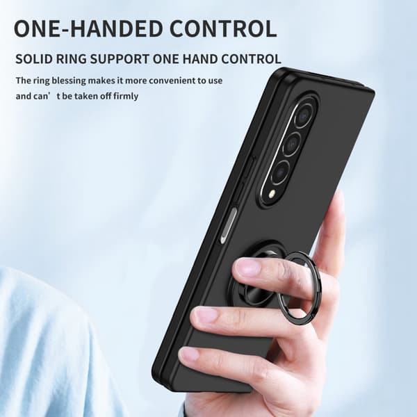 Samsung Galaxy Z Fold 4 Skal Med Magnetisk Ringhållare Svart