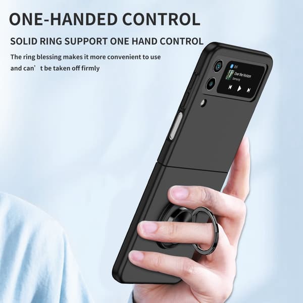 Samsung Galaxy Z Flip 4 Skal Med Magnetisk Ringhållare Svart