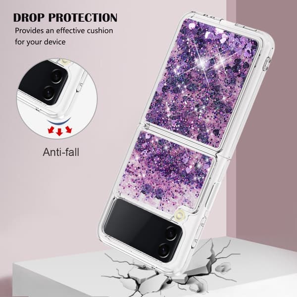 Glitter Bling TPU Case Samsung Galaxy Z Flip 4 Lila