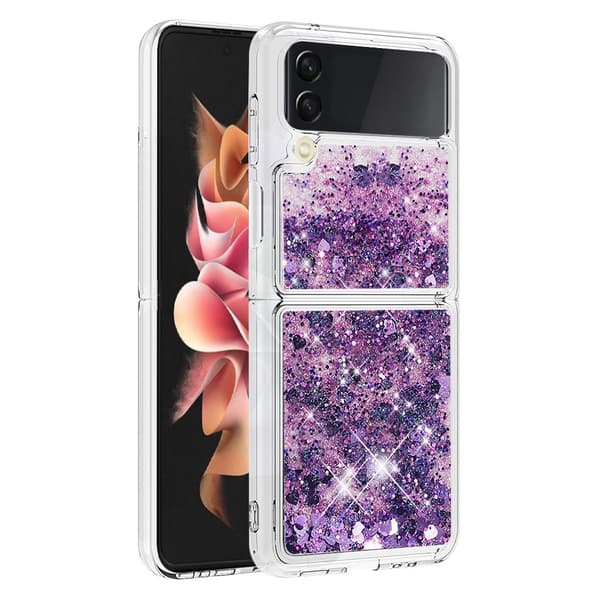 Glitter Bling TPU Case Samsung Galaxy Z Flip 4 Lila