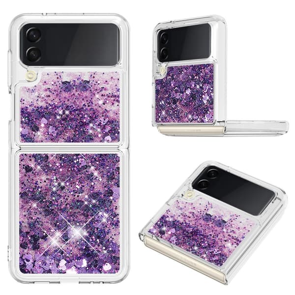 Glitter Bling TPU Case Samsung Galaxy Z Flip 4 Lila